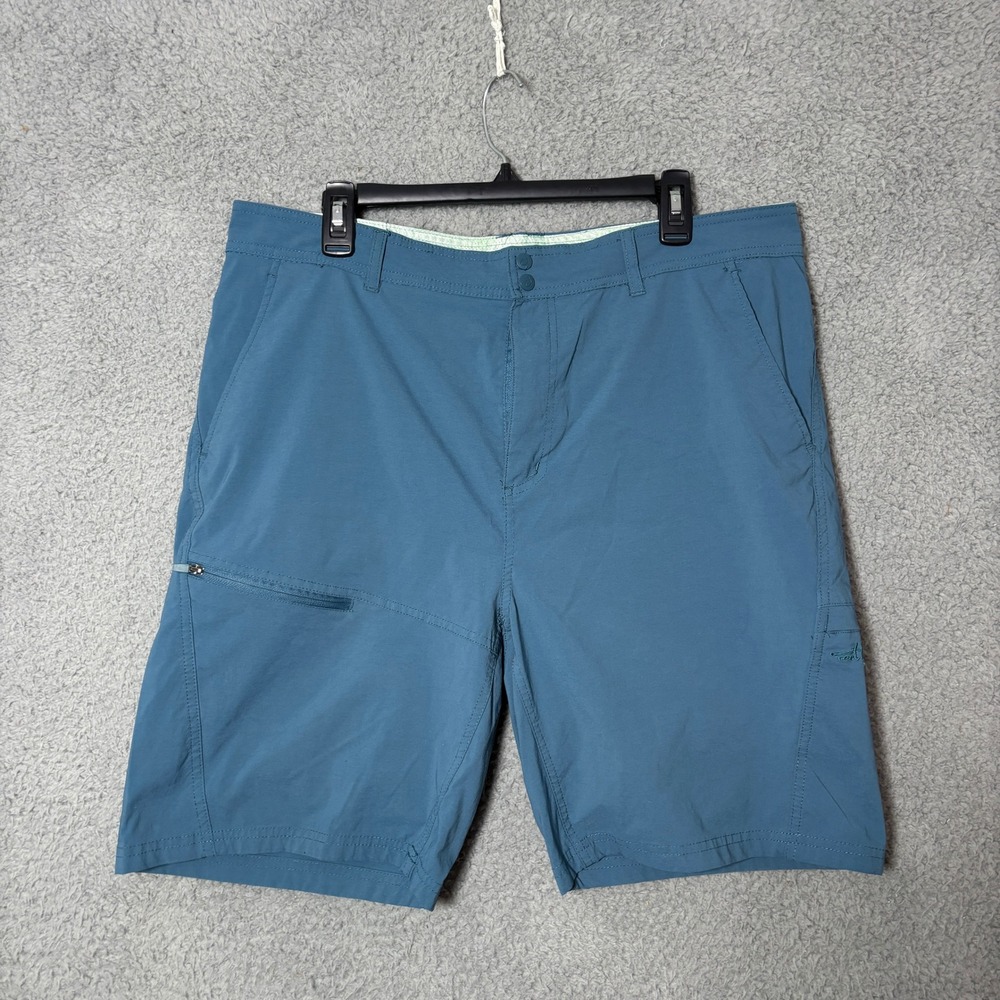 Reel Life Mens Fishing Shorts Blue Teal XL Performance Stretch Quick Dry
